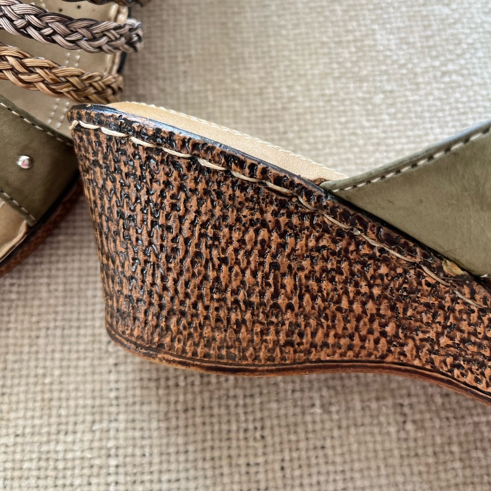 Patrizia Pitaya Olive Green Wedge Slip On Sandals Size 39 - Picture 6 of 9